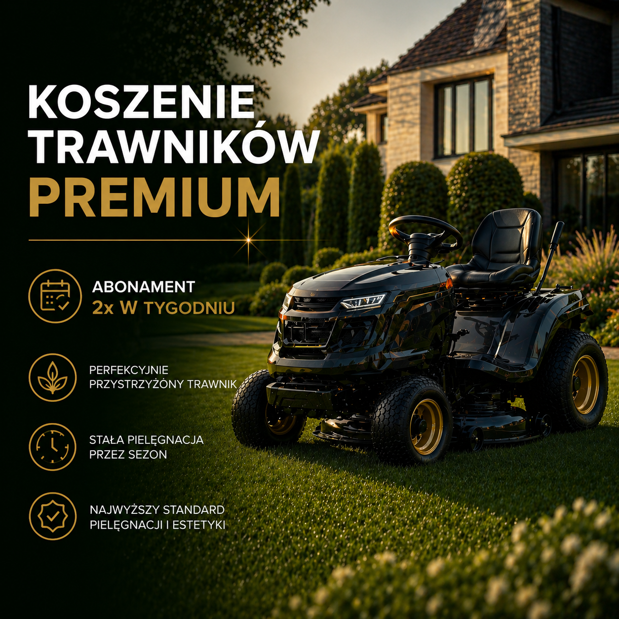 Koszenie trawnika premium 2x w tygodniu (abonament)