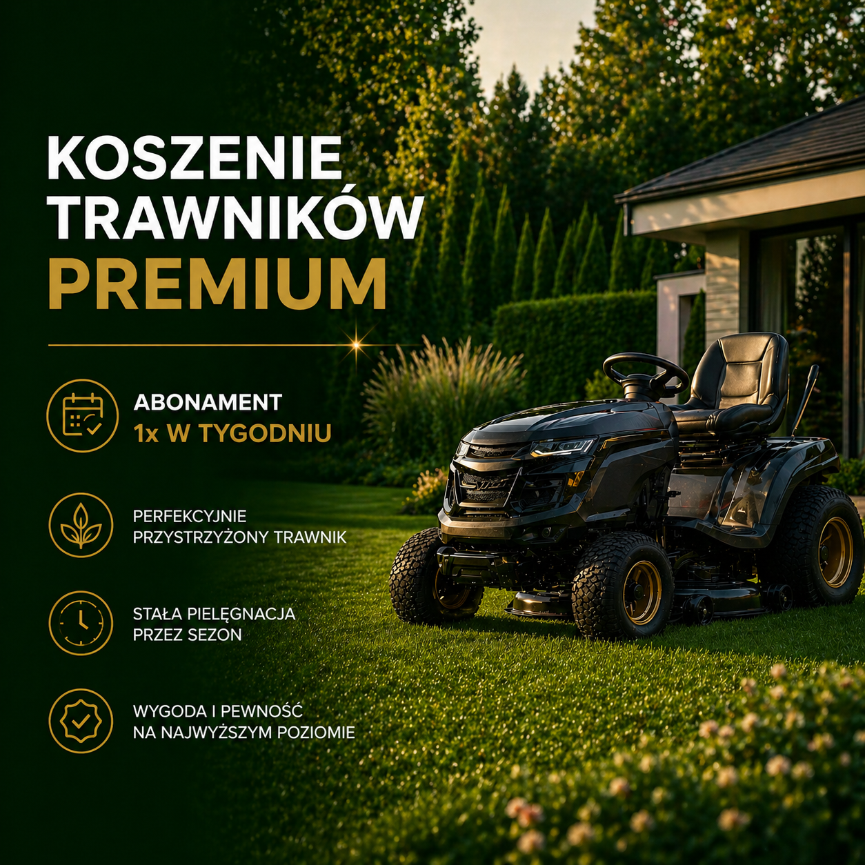 Koszenie trawnika premium 1x w tygodniu (abonament)